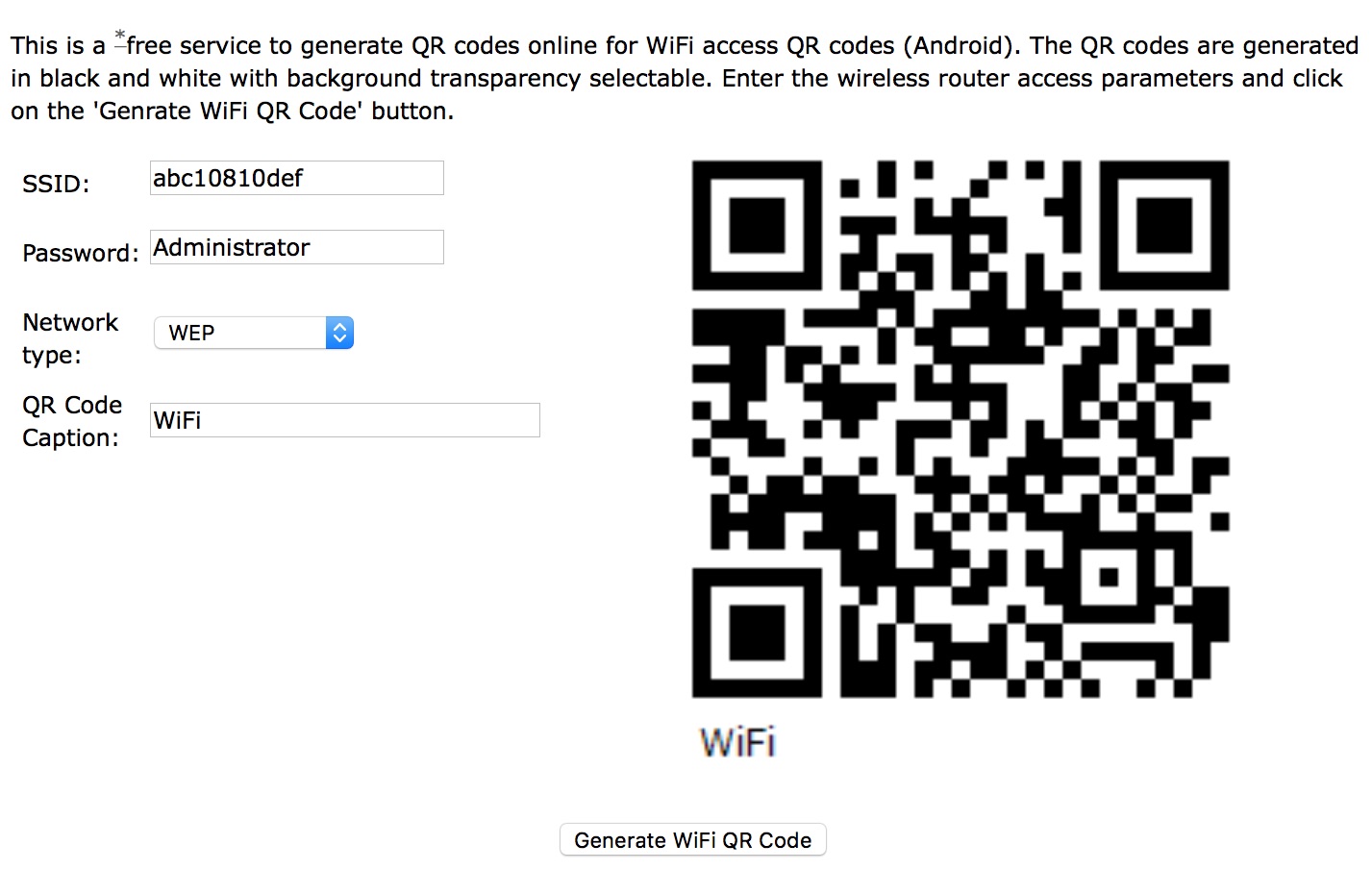 Wi-Fi QR код