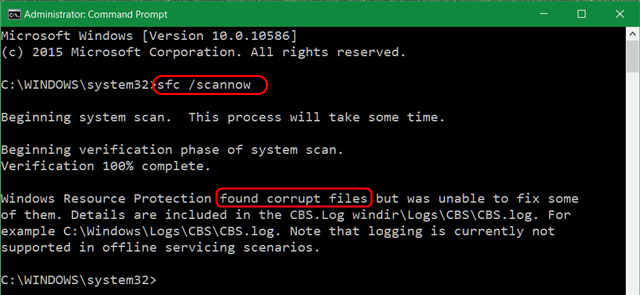 SFC. Verify installation corrupt. Windows logs cbs