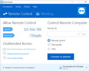  Интерфейс TeamViewer