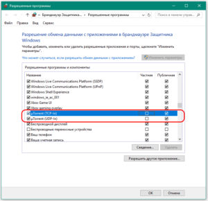 Чтобы запретить доступ в домашней сети, например, программе μTorrent, надо убрать галочку с первого чекбокса и нажать ОК