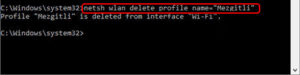 netsh wlan delete profile name