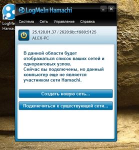  Главный интерфейс Hamachi