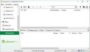  Программа μTorrent, внешний вид