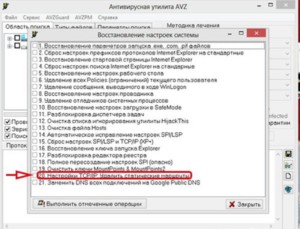  Интерфейс приложения AVZ